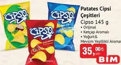 CİPSO PATATES CİPSİ ÇEŞİTLERİ 145 G CİPSO PATATES CİPSİ ÇEŞİTLERİ 145 G
